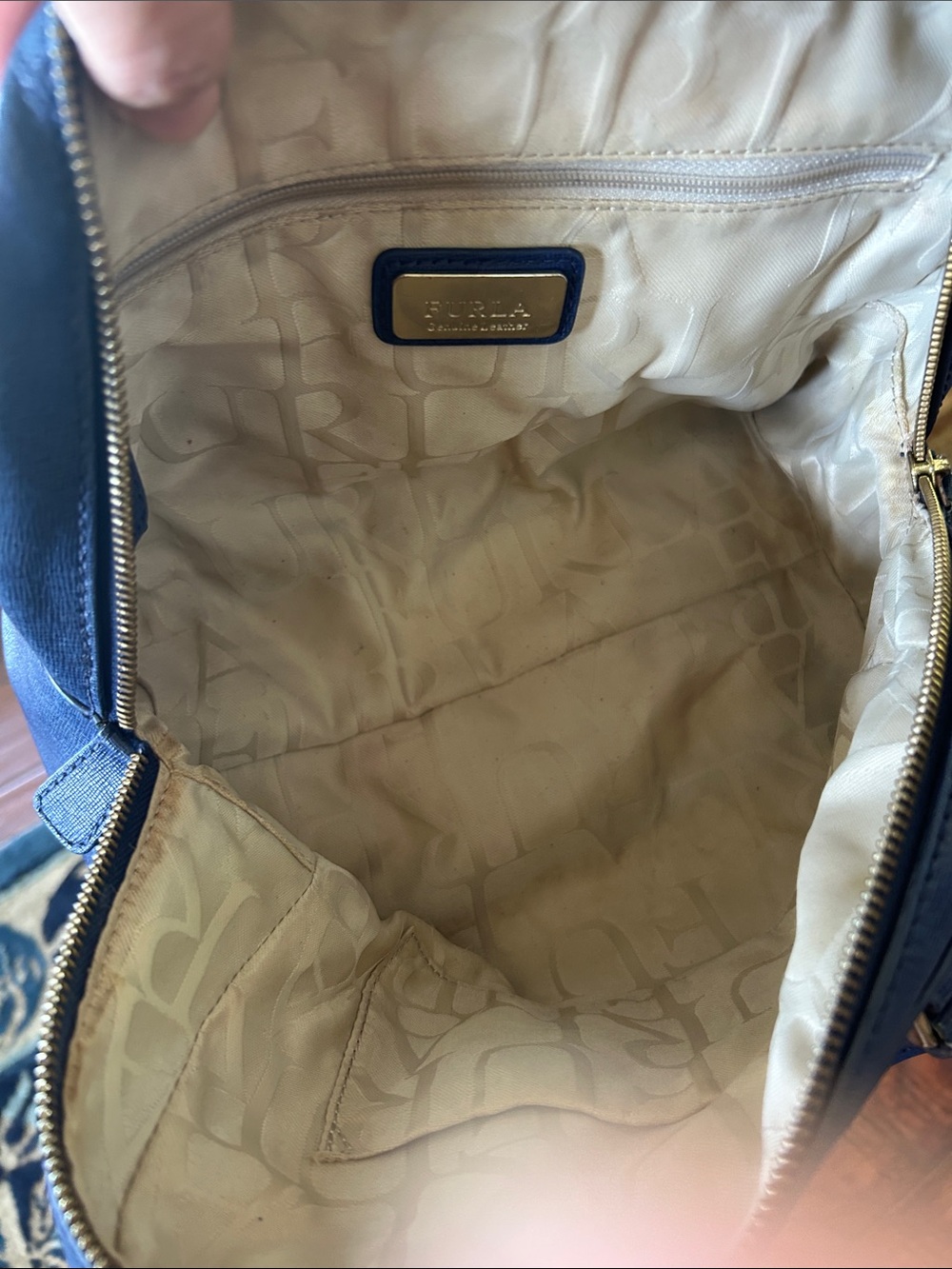 Furla 2way Navy Saffiano Leather Satchel - Picture 10 of 11